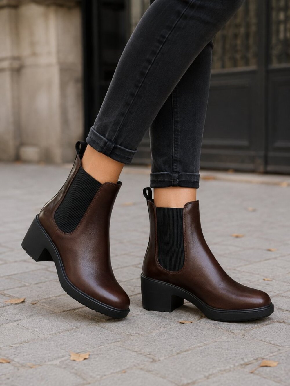 ECCO Metropole Zurich Women Leather Chelsea Ankle Boots Brown Size 39 Brand New